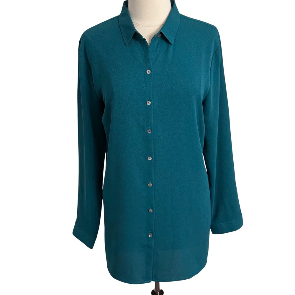J. Jill Women's Pleated Back Long Line Tunic Style Blouse